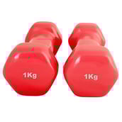 1 - SportSoul Vinyl Dumbbell,  Red  1 kg 