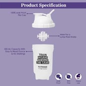 2 - GHC Brisqore Smart Classic Leakproof Protein Shaker,  White  500 ml 