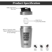 2 - GHC Nutrigize Stainless Steel Shaker Bottle,  Silver/Black  590 ml 