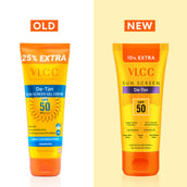 2 - VLCC De-Tan Sunscreen Gel Creme,  100 g  Carrot & Cucumber Extracts 