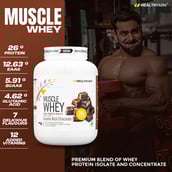 5 - Healthfarm Muscle Whey,  4.4 lb  Double Rich Chocolate 