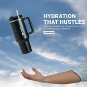 4 - MuscleBlaze Stainless Steel Insulated Tumbler,  Phantom Black  1.2 L