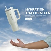 5 - MuscleBlaze Stainless Steel Insulated Tumbler,  Stallion White  1.2 L