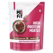 1 - MuscleBlaze High Protein Muesli,  1 kg  Dark Chocolate & Cranberry 