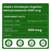 2 - Vlado's Himalayan Organics Methylcobalamin Vitamin B12 1500mcg, 60 tablet(s) Unflavoured