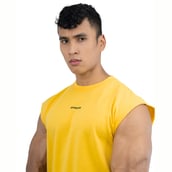 5 - Athflex Men's Sleeveless Elevate Boxy Tank,  Small  Yellow 