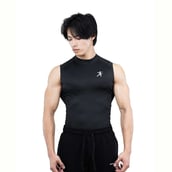1 - Athflex Men's Sleeveless Hustle Highneck Compression Tank,  XL  Black 