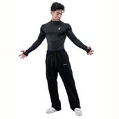8 - Athflex Men's Compression Fit Hustle Highneck Pullover,  Black  XXL 