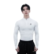 1 - Athflex Men's Compression Fit Hustle Highneck Pullover,  White  XL 