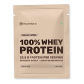 2 - HealthifyMe 100% Whey Protein,  5 sachets/pack  Creamy Coffee 