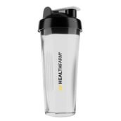 1 - Healthfarm Fitness Plastic Leakproof Shaker for Protein Shake, Black/Clear 600 ml