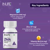 3 - INLIFE ZMA (Zinc Magnesium Aspartate & Vitamin B6),  60 tablet(s)  Unflavoured 