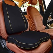 1 - betterhood Car Backrest & Seat Cushion Combo,  Black  for Lumbar Support 