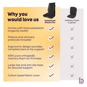 8 - betterhood Car Backrest & Seat Cushion Combo,  Black  for Lumbar Support 