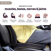 2 - betterhood Car Backrest & Seat Cushion Combo,  Black  for Lumbar Support 