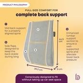 8 - betterhood Car Backrest & Seat Cushion Combo,  Grey  for Lumbar Support 