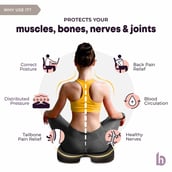 2 - betterhood Coccyx Seat Cushion,  Black  for Chair 