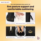 2 - betterhood Back Support Cushion,  Black  for Chair 