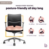 4 - betterhood Coccyx Seat Cushion,  Peach  for Chair 