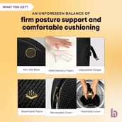 3 - betterhood Coccyx Back Support & Seat Cushion Combo,  Black  for Chair 