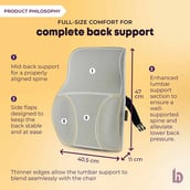 6 - betterhood Coccyx Back Support & Seat Cushion Combo,  Grey  for Chair 