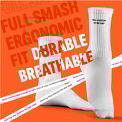 1 - Smash Socks,  White - Sock it Up  Crew Length 
