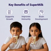 3 - Gritzo Supermilk Personalized Protein and Nutrition Drink Mix for 2-6 y Girl Overall Growth,  300 g  Creamy Vanilla