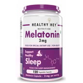 1 - HealthyHey Nutrition Melatonin 3mg,  120 capsules  Unflavoured 