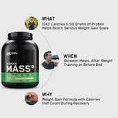 7 - ON (Optimum Nutrition) Serious Mass,  6.6 lb  Vanilla 