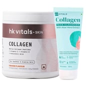 HealthKart HK Vitals Skin Radiance Collagen 200 g Orange & Face Cleanser Combo