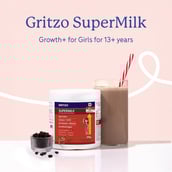 2 - Gritzo Supermilk Personalized Protein and Nutrition Drink Mix for 13+y girls Height+,  200 g  Cafe Mocha