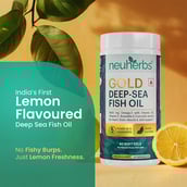 7 - Neuherbs Gold Deep Sea 6X Omega 3 Fish Oil Lemon Flavour, 60 softgels