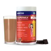 1 - Supermilk Gritzo Height+ for 13+ Yrs Girls Personalized Protein & Nutrition Drink Mix, 400 g Double Chocolate