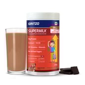 1 - Supermilk Gritzo Height+ for 13+ Yrs Boys Personalized Protein & Nutrition Drink Mix,  400 g  Double Chocolate 