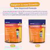3 - Supermilk Gritzo Height+ for Boy 7-12 Yrs Personalized Protein & Nutrition Drink Mix, 800 g Double Chocolate