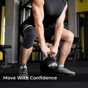 3 - Nivia Knitted Knee Support for Men,  Black/Green  Small 