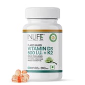 1 - INLIFE Plant Based Vitamin D3 600 IU + K2,  60 veggie capsule(s)  Unflavoured 
