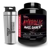 1 - Muscle Performance Anabolic Mass Gainer,  5.5 lb  Irish Chocolate with Steel Shaker 