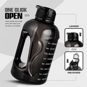 4 - GHC Nutrigize Motivational Gallon Water Bottle, Black with Straw and Cleaning Brush 2.2 L