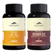 Rasayanam Vitamin D3 K2 (MK-7) 120 Tablets & Plant Based Vitamin B12 Combo,  60 capsules  Unflavoured 