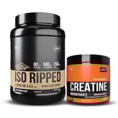 QNT ISO Ripped & Creatine Monohydrate Unflavoured 0.198 lb Combo,  2.2 lb  Cafe Bevarabia 