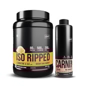QNT ISO Ripped & Carnipump Ripping Pre-workout 500 ml Peach Combo, 2.2 lb Kesar Malai Kulfi