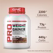3 - GNC Pro Performance Weight Gainer, 6.6 lb Double Chocolate with Steel Shaker 750ml