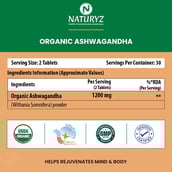 2 - Naturyz Organic Ashwagandha 1200mg,  60 tablet(s) 