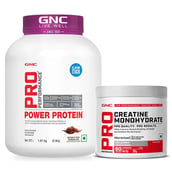 GNC Pro Performance Power Protein 4 lb Double Rich Chocolate & Pure Micronized Creatine Monohydrate Unflavoured 0.55 lb