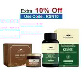 Rasayanam Ashwagandha KSM-66 60 Capsules & Pure Himalayan Shilajit Combo, 20 g