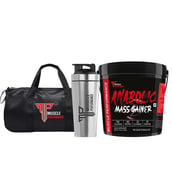 1 - Muscle Performance Anabolic Mass Gainer with Steel Shaker & Gym Bag Combo,  11 lb  Belgium Chocolate 