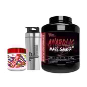 1 - Muscle Performance Anabolic Mass Gainer with Creatine Monohydrate 0.66 lbs & Steel Shaker Combo,  5.5 lb  Irish Chocolate 