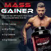 5 - Muscle Performance Anabolic Mass Gainer with Creatine Monohydrate 0.66 lbs & Steel Shaker Combo,  5.5 lb  Creamy Vanilla 
