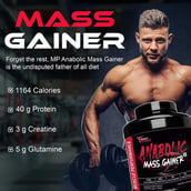 6 - Muscle Performance Anabolic Mass Gainer with Steel Shaker & Gym Bag Combo,  5.5 lb  Creamy Vanilla 